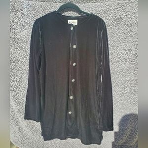 Vintage Black Velvette Cardigan